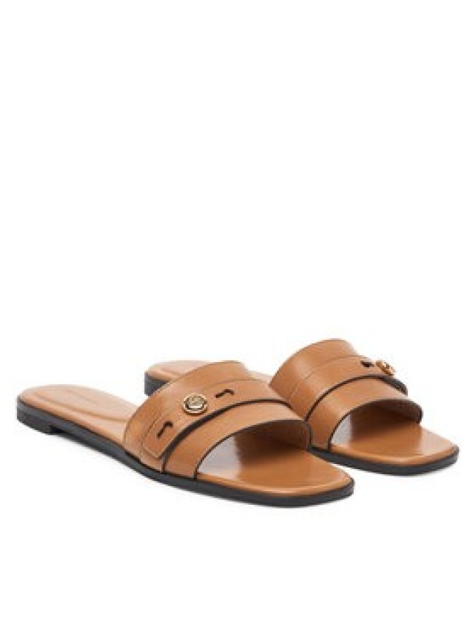 Tory Burch Klapki Romy Slide 183305 Brązowy