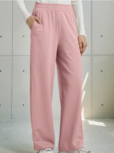 Spodnie z szeroką nogawką - różowy