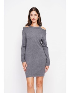 William de Faye Sukienka dzianinowa w kolorze szarym rozmiar: 38