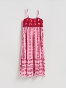 Sukienka z ozdobnymi ramiączkami - wielobarwny