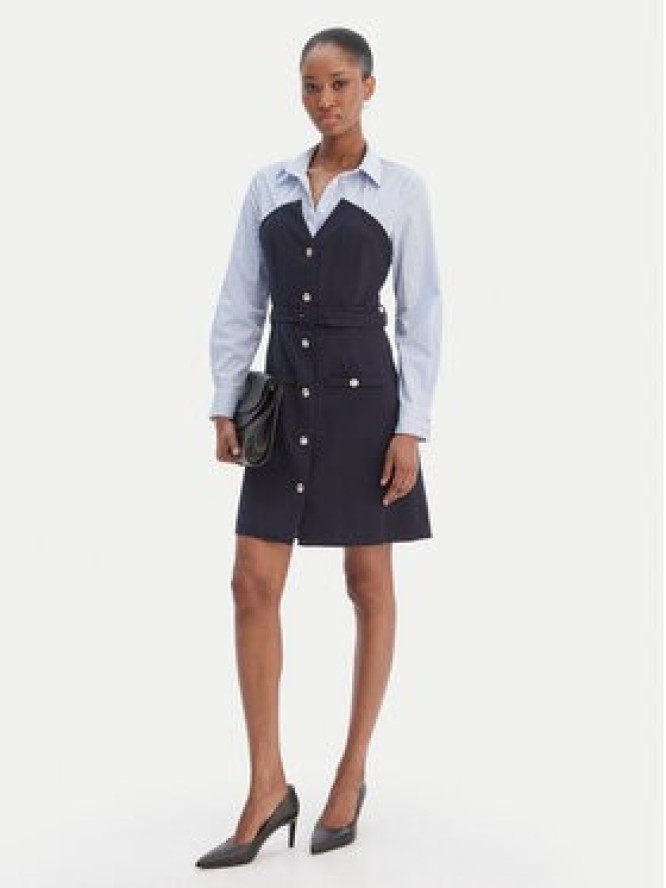 Morgan Sukienka koszulowa 261-RIVOL Granatowy Slim Fit