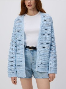 Kardigan z bawełną - jasnoniebieski