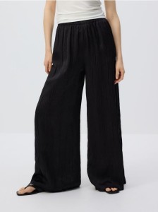 Spodnie z efektem gniecenia - czarny