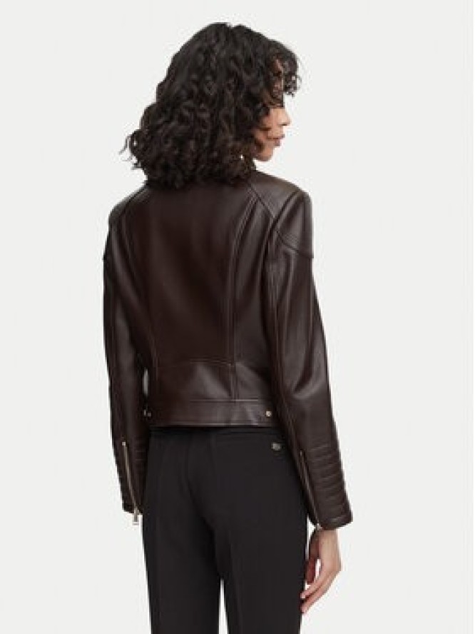 Guess Kurtka z imitacji skóry W6YL25 W2914 Brązowy ciemny Regular Fit