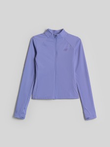 4F Bluza do jogi slim szybkoschnąca damska - niebieska L