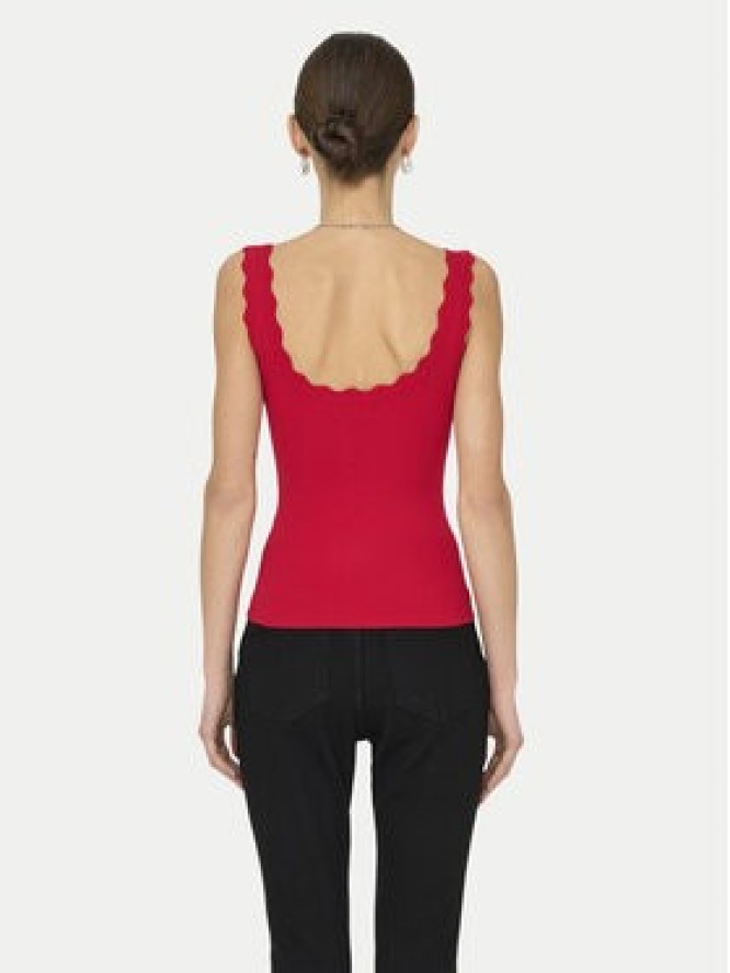 JDY Top Nanna 15290585 Czerwony Slim Fit