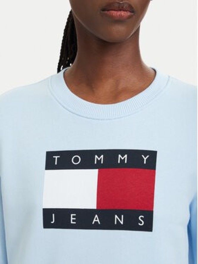 Tommy Jeans Bluza Flag DW0DW22564 Niebieski jasny Regular Fit
