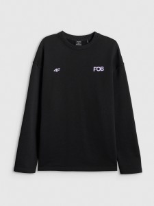 4F Bluza dresowa nierozpinana bez kaptura damska - czarna L