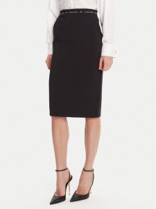 Elisabetta Franchi Spódnica midi GO-118-56E2-v220 Czarny Regular Fit