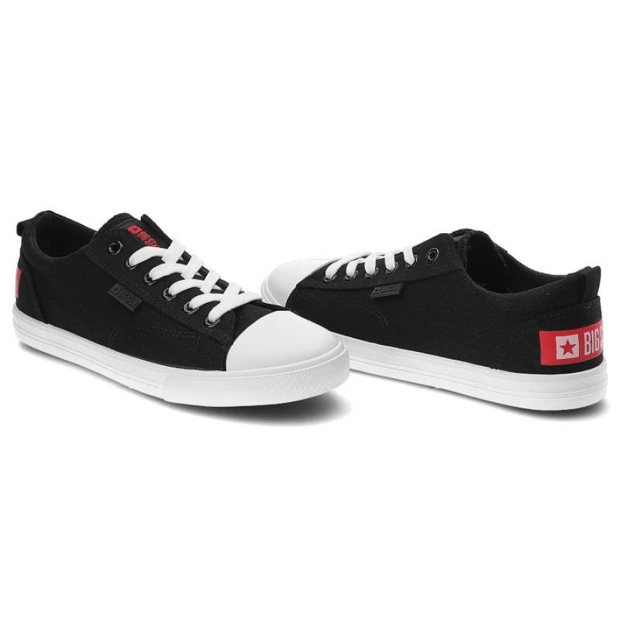 Trampki damskie Big Star, materiałowe i sportowe, czarne, DD274877