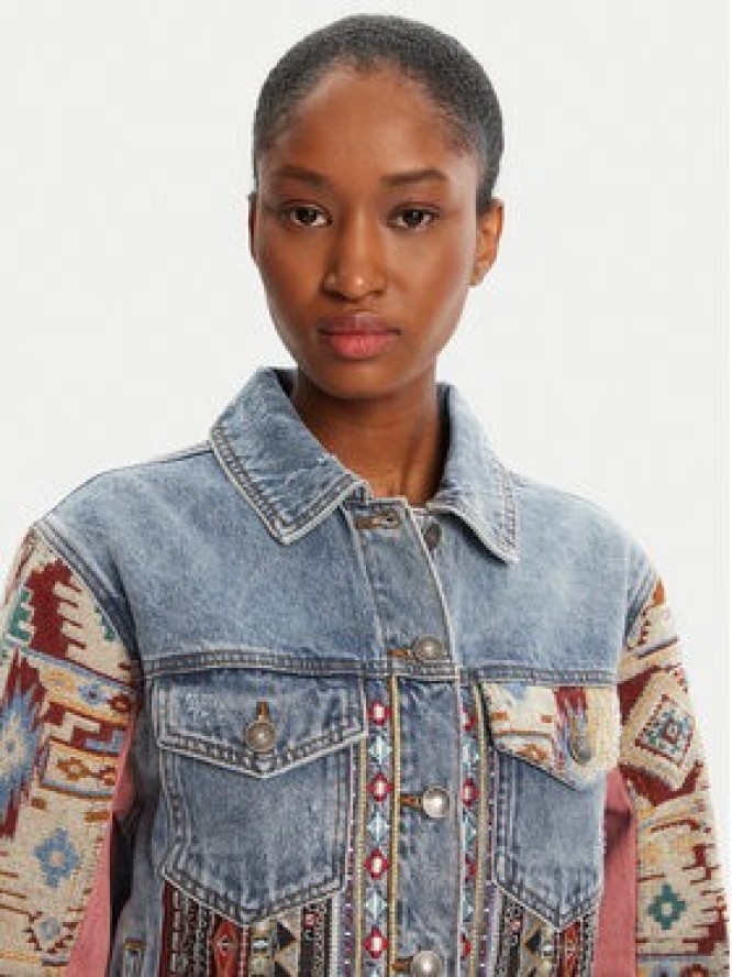 Desigual Kurtka jeansowa Boho 25WWED10 Kolorowy Regular Fit