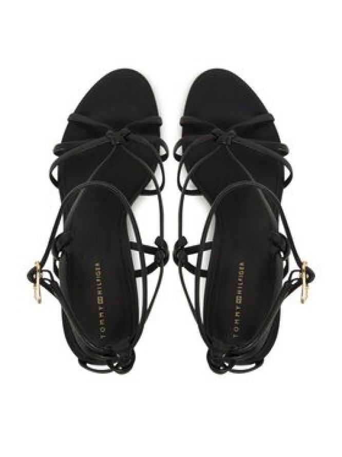 Tommy Hilfiger Sandały Leather Knots Wedge Sandal FW0FW08417 Czarny