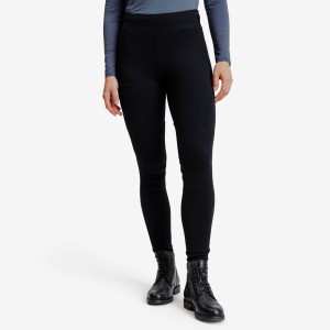 Legginsy jeździeckie damskie 100 czarne