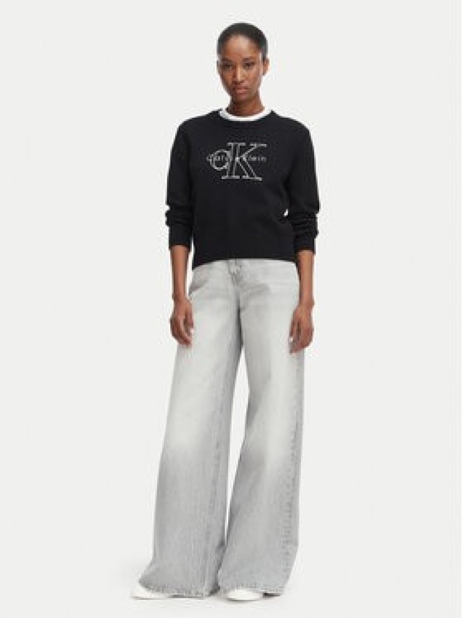 Calvin Klein Jeans Sweter LV047G322G Czarny Regular Fit