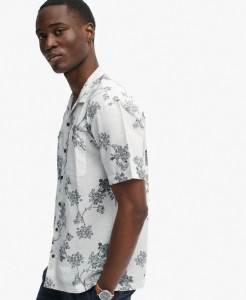 superdry Short Sleeve Beach Shirt len i bawełna – fason relaxed