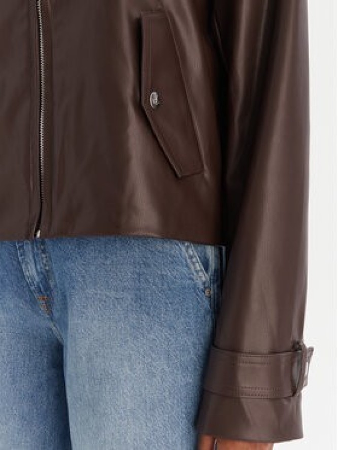 Calvin Klein Jeans Kurtka z imitacji skóry Moto LV047E501G Brązowy Regular Fit