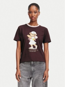 Guess T-Shirt V6BI14 K6742 Bordowy Regular Fit