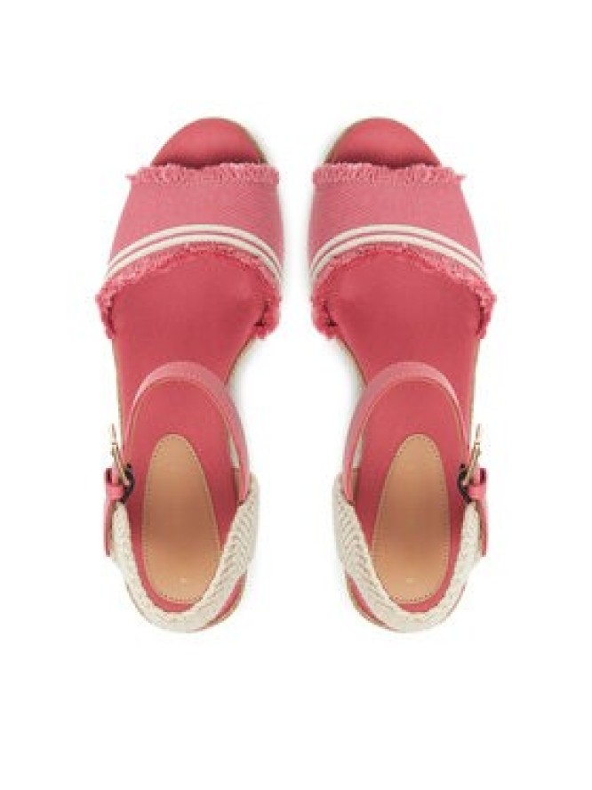 Tommy Hilfiger Espadryle Fringe Canvas Medium Wedge FW0FW08879 Różowy