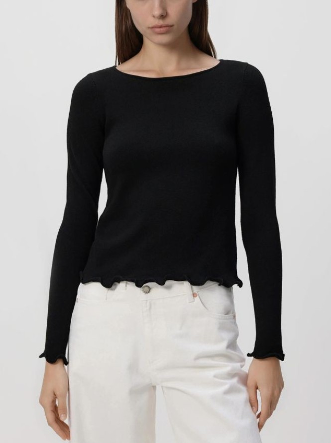 Sweter z wiskozą - czarny