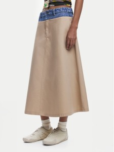 Desigual Spódnica trapezowa Barcelo 25SWFW12 Beżowy Regular Fit