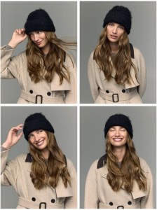 Czapka z wełną alpaki - czarny