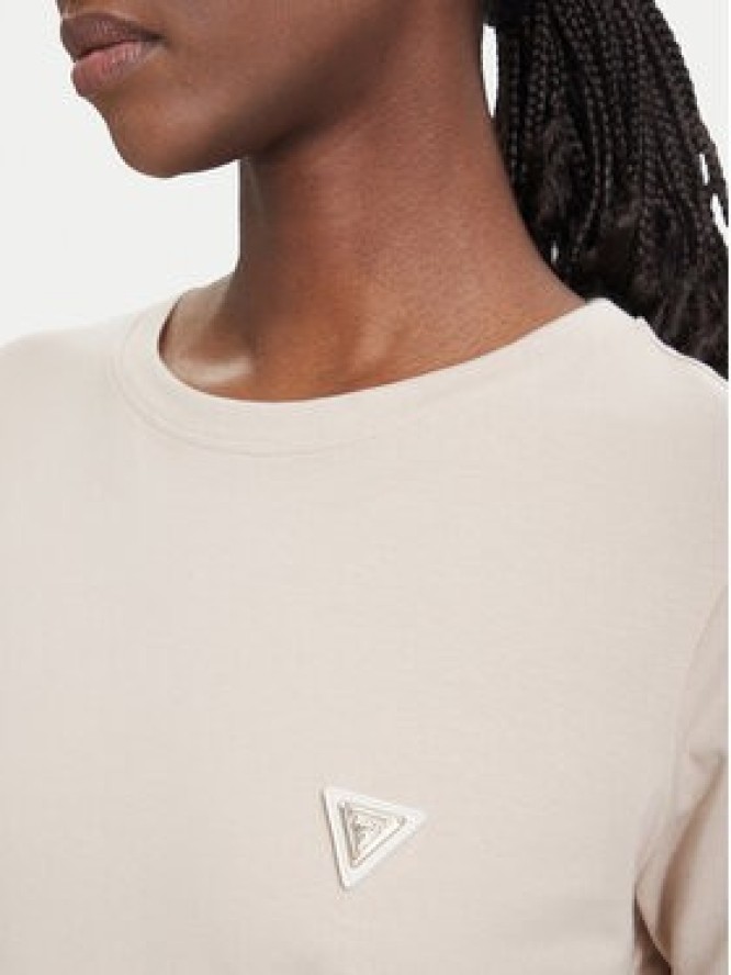 Guess T-Shirt V4YI09 J1314 Beżowy Regular Fit