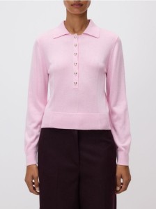 Sweter z ozdobnymi guzikami - różowy