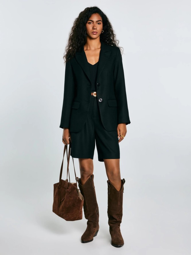 Marynarka damska z dodatkiem wełny czarna Emisa 906