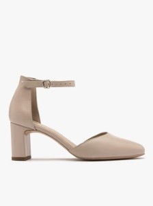 Beżowe czółenka z paskiem wokół kostki