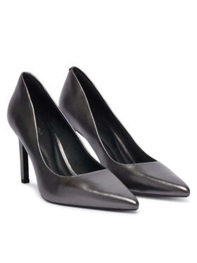 Calvin Klein Szpilki Ess Stiletto 90 Met Lth HW0HW03436 Szary ciemny