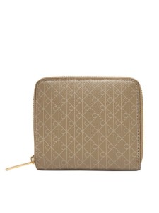 Calvin Klein Portfel Emblem Aop Square Zip Around LV04F1089G Brązowy