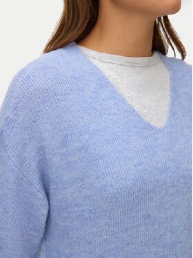 Vero Moda Sweter Crewlefile 10233357 Błękitny Loose Fit