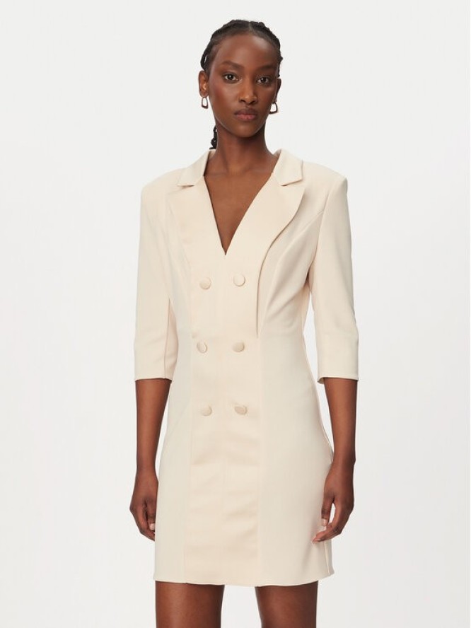 Rinascimento Sukienka koktajlowa CFC0128109003 Beżowy Regular Fit