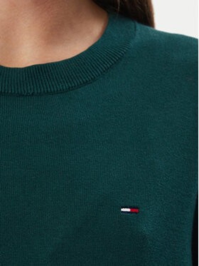 Tommy Jeans Sweter Essential DW0DW23360 Zielony ciemny Regular Fit
