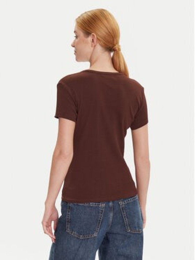 Tommy Jeans T-Shirt Essential DW0DW17383 Brązowy Slim Fit