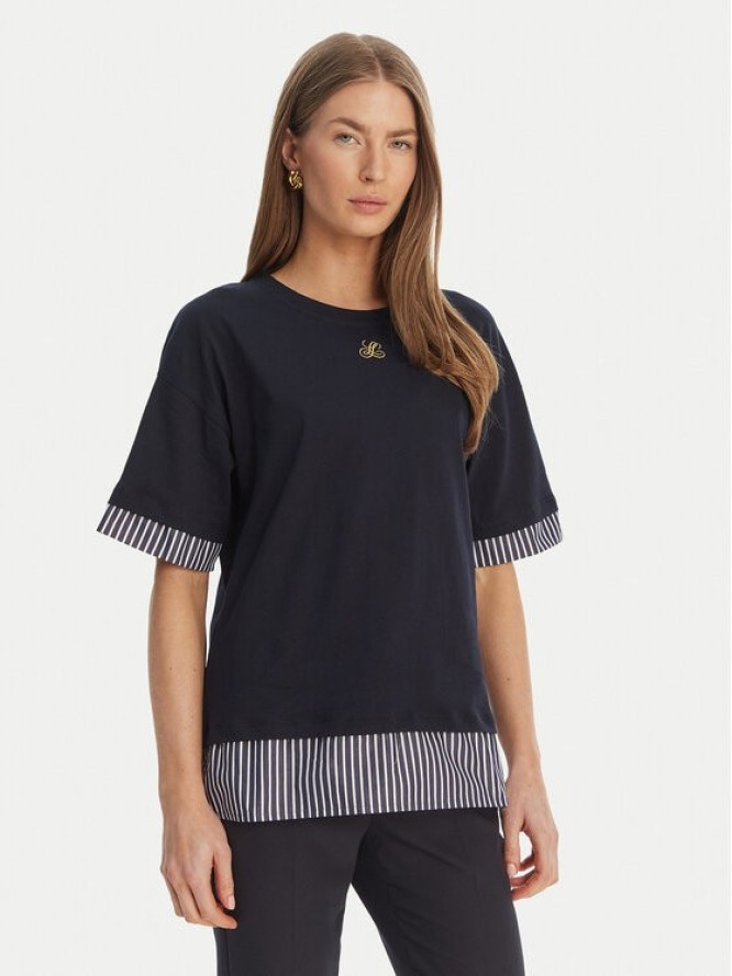 Luisa Spagnoli T-Shirt Baiadera 543155 Granatowy Regular Fit