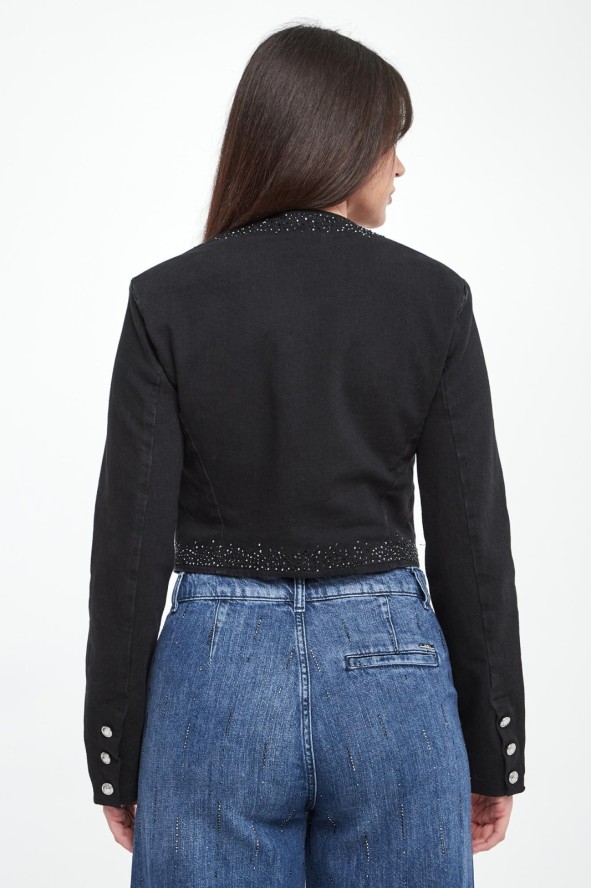 Kurtka jeansowa damska z kryształkami LIU JO