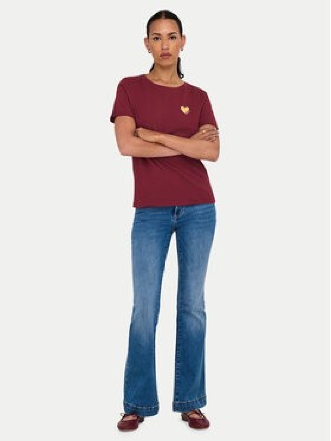 ONLY T-Shirt Kita 15244714 Bordowy Regular Fit