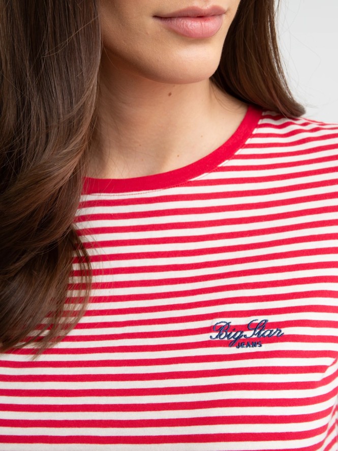 Koszulka damska w paski czerwono-biała Zenaida 603