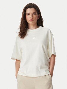 adidas T-Shirt Kit Small Logo KT0297 Kremowy Regular Fit
