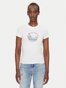 Tommy Jeans T-Shirt Romance DW0DW21342 Écru Slim Fit