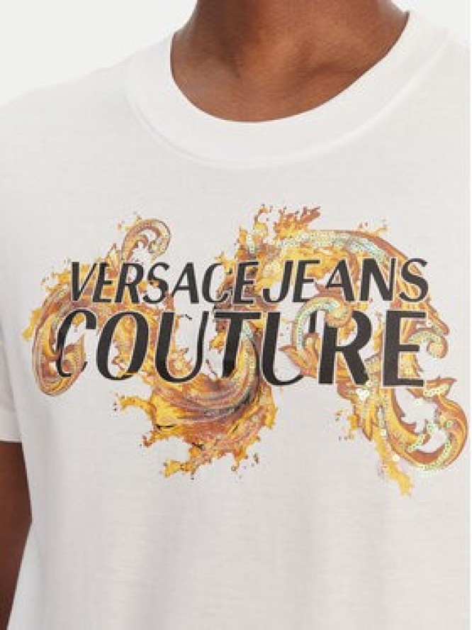 Versace Jeans Couture T-Shirt 80HAHE02 CJ00E Biały Regular Fit