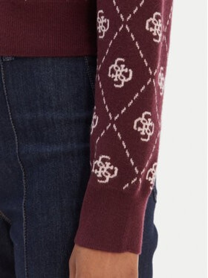 Guess Kardigan W4BR0D Z3JD2 Bordowy Regular Fit