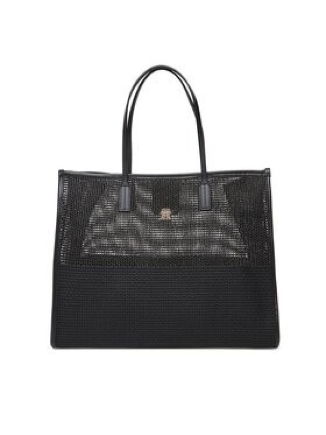 Tommy Hilfiger Torebka Th City Summer Tote Woven AW0AW17640 Czarny