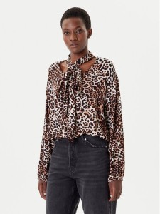 HUGO Bluzka Cunea-1 50546781 Brązowy Oversize