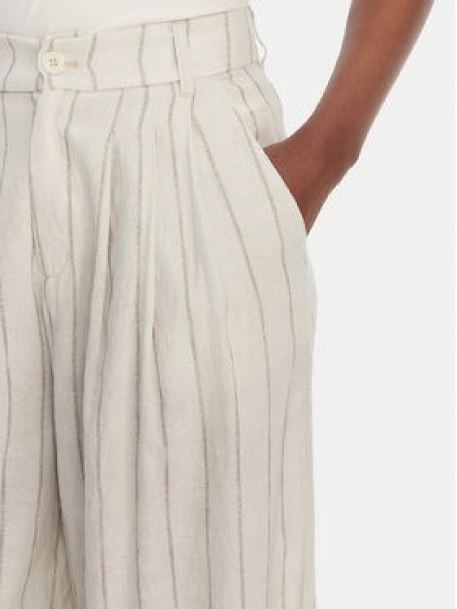 Eleh Spodnie materiałowe SS260272 Écru Relaxed Fit