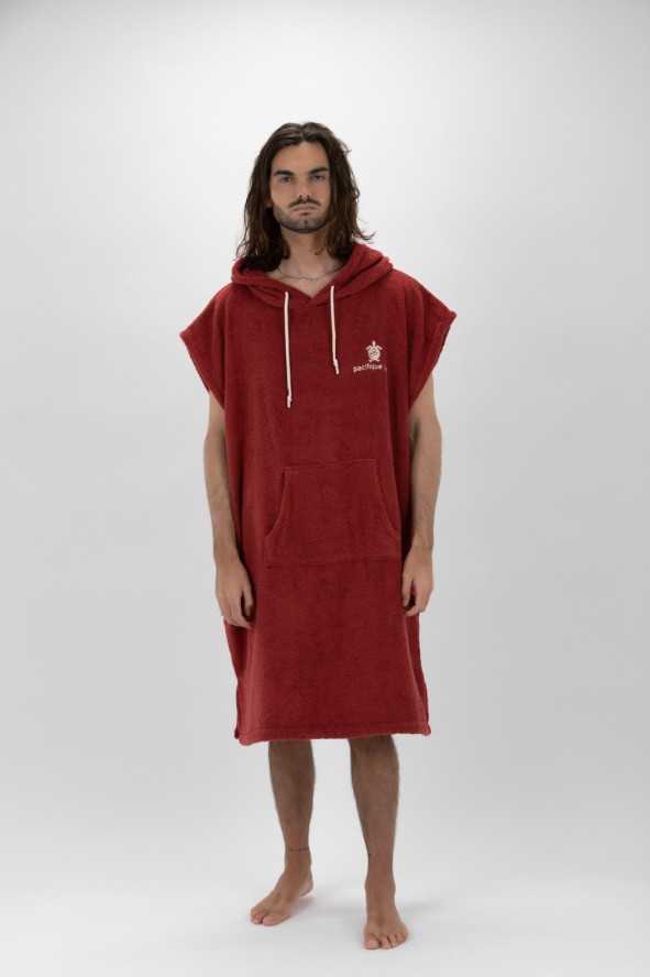 Pacifique Sud, Surf Poncho, Burgund, Bez rękawów, Duży rozmiar