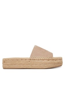 Calvin Klein Espadryle Flatf Espa Mule Nub Mg HW0HW02890 Beżowy