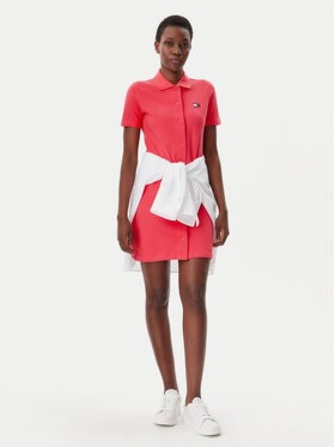 Tommy Jeans Sukienka codzienna Badge DW0DW20302 Różowy Regular Fit