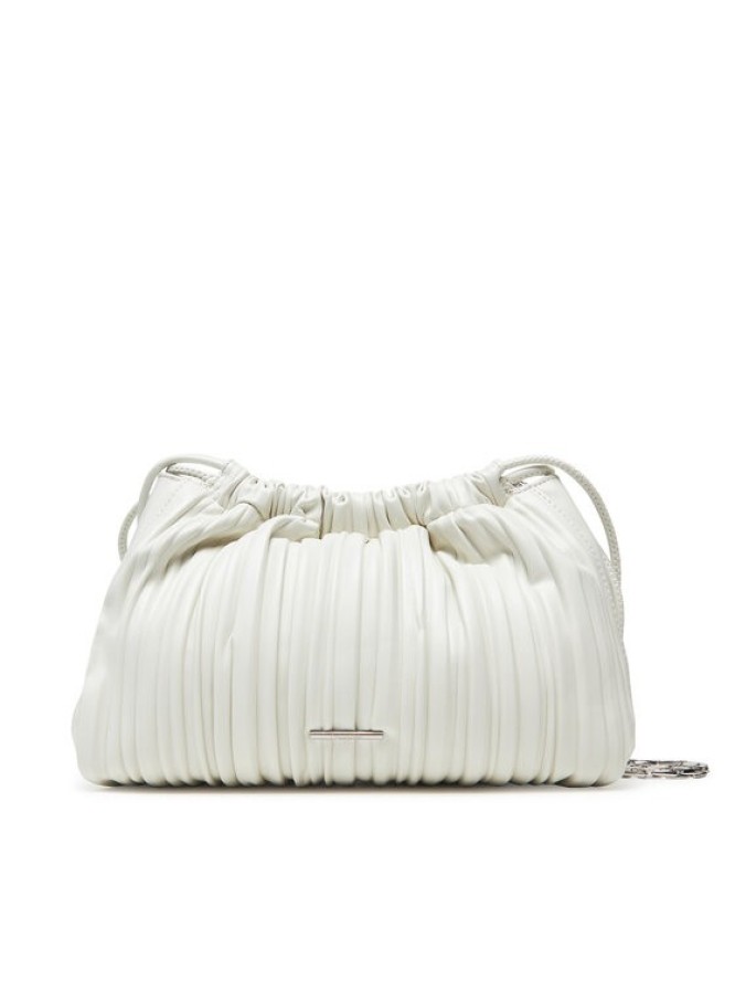 Calvin Klein Torebka Drawstring Plisse Crossbody LV04F3076G Biały